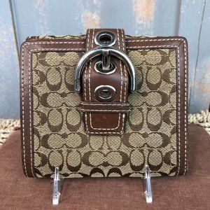 Coach Signature Bifold Buckle Wallet